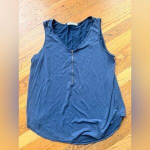 Green Envelope Deep Blue Tank Top with Front Zipper